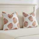 FUTEI Fall Pumpkins Throw Pillow Covers 18x18 Inch Set of 2,Soft Faux Cashmere Cushion Case for Autumn Thanksgiving Holiday Home Decorations (Whiteburnt Orange Pumpkins)