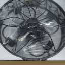LEDIARY Caged Ceiling Fans with Lights, Black Flush Mount Ceiling Fan with Remote, Small Low Profile Bladeless Ceiling Fan Light Fixture for Bedroom, Kitchen, Dining Room. (Medium)