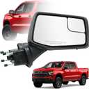 Passenger Right Side Door Mirror for 2019-2024 Chevy Silverado 1500, with Heated Power and Convex Blind Spot Glass Temperature Sensor Manual Folding, Replace#GM1321583(7 Pins)