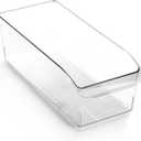 BINO | Plastic Storage Bins, Large | THE CURVE COLLECTION | Multi-Use Fridge / Freezer Organizer | Built-In Handle | BPA-Free | Pantry and Home Organization