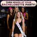 2 x Bride to Be Sash and Veil Lovely White Bride Sash Featuring Rainbow Letters, Soft Satin & Safety Pin, Flowing Cascading Veil with Secure Comb Unique Bachelorette Party Favors & Bridal Shower Gifts