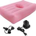 BBL Recovery Air Mattress with Hole, Post-Surgery Inflatable Bed for Brazilian Butt Lift, Electric Pump, Waterproof PVC, Ideal for Sleeping, Sitting, and Relaxation, Pink