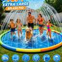 Instraella Splash Pad, 13FT Extra Large Sprinkler Play Mat for Dogs & Kids, 0.55mm Thickened Outdoor Water Toys, Foldable Summer Splash Mat for Toddlers, Children and Pets, 157 in/13 ft