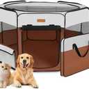 Amazon.com : Dog Playpen, Portable Pet Play Pen for Cat, Puppies, Rabbits, Chickens, Foldable Large-Capacity Pet Tent for Indoor/Outdoor Travel Camping Brown : Pet Supplies