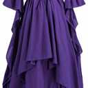 LTAKK Renaissance Dress Women Medieval Costume Victorian Dresses Peasant Gothic Fairy Witch Wedding Under Dress (Large-X-Large, Purple)