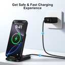 Foldable Wireless Charger Samsung Wireless Charging Station for Galaxy S26 S25 Edge S25 Ultra Plus S24 S23 S22 S21 S20 S10,15W Android Dock Charger Phone Charging Stand for Google Pixel 10 9 8