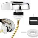 2 x Toilet Handle Replacement Kit - Copper Flush Lever Handle Compatible with TOTO THU068#CP & St743S, Kohler Toilet Tanks (Side-Mounted, Silver)