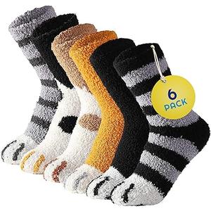 Fuzzy Socks Animal Prints 2 Pairs Kids 10-12 3 Pack (6 pairs)