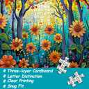 Sunflower Puzzles for Adults 1000 Pieces, Nature Spring Floral Garden Plant Jigsaw Puzzle Trees, Flowers Forest Sunset Themed, Challenge for Adults