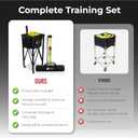 [2-in-1 Set] Tennis & Pickleball Hopper with Pickup Tube Pickleball Caddy with Collapsible Metal Frame Ball Basket and Wheels & Carry Case 120 Tennis Balls or 100 Pickleball Ball Holder (Pin)