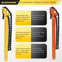 SLNIHAMS 16 Inch Chain Wrench, Heavy Duty Oil Filter Chain Wrench Adjustable 27" Chain for 1-1/2 to 7-1/2 Pipe & Oil Filter Grip - Heat-Treated Carbon Steel with Hanging Hook - Diesel/Plumbing Use
