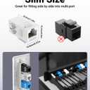 VCE UL Listed CAT6 RJ45 Keystone Jack Inline Coupler 5-Pack, Female to Female Ethernet Cable Extender, White