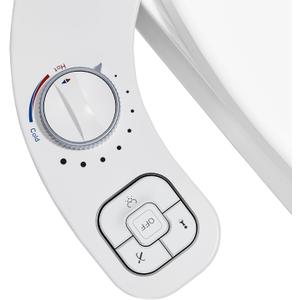 Hot and Cold Bidet, Warm Water Bidet Attachment for Toliet, Non-Electric Warm Bidet with Adjustable Water Pressure, Dual nozzle Rear and Feminine Wash - Self cleaning (White)