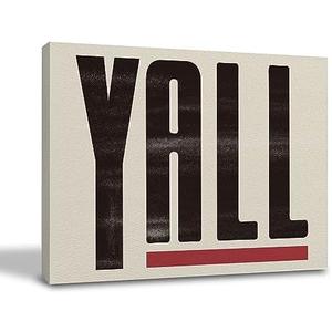 Qvapt Western Yall Wall Art,Western Wall Decor,Western Yall Framed Canvas Prints Wall Art,Western Wall Art For Bedroom Home Living Room(11x14inch)