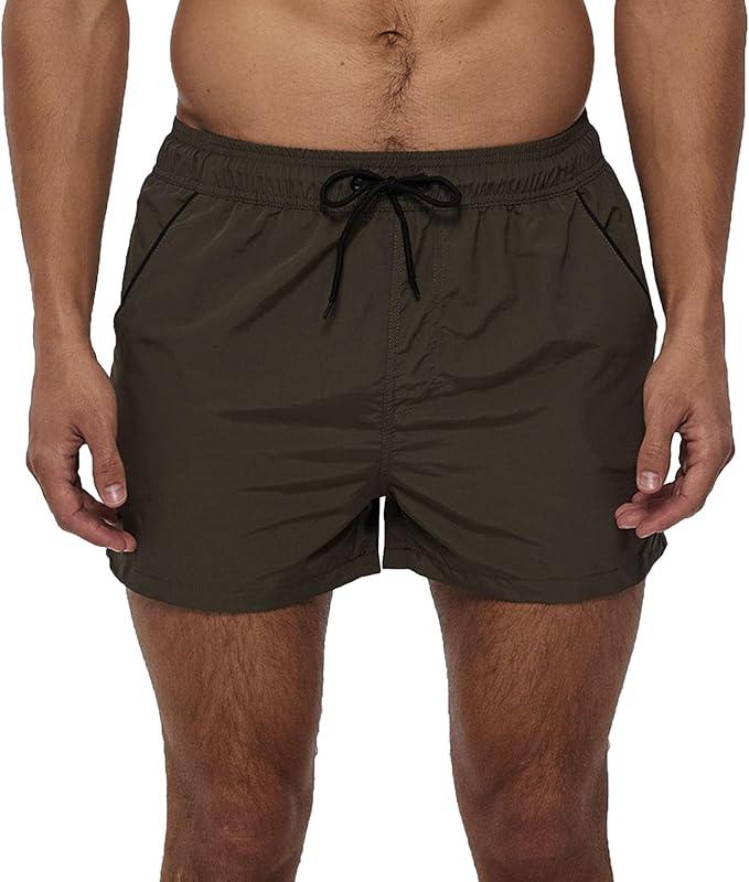 Men's Beach Swim Trunks Summer Bathing Suit Quick Dry Shorts Mid Rise Drawstring Fall XXL Green