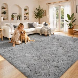 8x10 Area Rugs for Living Room,Light Grey Large Shaggy Soft Plush Furry Rug
Non-Slip Washable Indoor Floor Rugs, Fuzzy Plush Carpet for Bedroom Dorm Playroom Home Decor