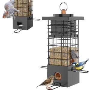 KRUOO Metal Squirrel Proof Bird Feeder for Outdoors Hanging,Wild Bird Feeders for Outside, 2.5 lb Capacity