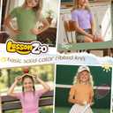 LessonZoo 4 Pack Girls Short Sleeve Slim Shirts, 4-Color, 13-14 Years