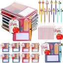 Crtiin 12 Sets Back to School Teacher Gifts Bulk, Spiral Notebooks with Sticky Notes Pens Gift Bags First Day of School Appreciation Stationery Set for Teacher Classroom Office Supplies