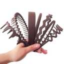 7PCS Non Slip Plastic Headbands set for Women and Girls Wide Head Bands with Teeth,Different Designs Headbands for Women Girls,Wavy teeth Hair Hoop Accessory for Women Lady Girl (Coffee)