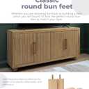 Solid Wood Furniture Legs, 4Pcs Modern Round Wooden Bun Feet Sofa Legs with Threaded M8 Hanger Bolts & Mounting Plate & Screws for Sofa Couch Cabinet Bed(4 inch /10cm,Varnish)