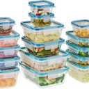 Snapware Glass & Plastic Mix Total Solution (16-Pack) Food Storage Containers Set, Meal Prep Containers with Plastic BPA-Free Lids & 4 Locking Tabs, Microwave, Dishwasher, and Freezer Safe