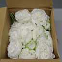 Geosar 8 Bundles Artificial Peonies Flowers Fake Silk Peony Bouquet Faux Peonies Flowers Bulk for Decoration Vase Floral Arrangements Wedding Party Table (White)