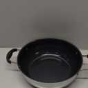 Tramontina Utsava Tri-Ply Clad Stainless Steel 1.8-Quart Kadai with Lid and Ceramic Non Stick Interior, Induction-Ready Small Kadhai Pot for Indian Cooking