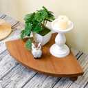 Corner Counter Wood Shelf, Rustic Pedestal Stand, Farmhouse Corner Shelves Stand, Tray Riser for Coffee Bar, Bathroom Countertop Organizer Corner, Centerpiece Display Riser for Kitchen (Wooden)