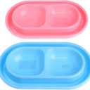 Pet Bowl, Pet Feeding Double Bowls Plastic Anti Ants Food Water Feeder for Dogs Cats Puppy