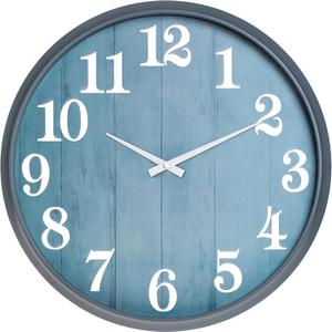 UMEXUS 18 Inch Large Outdoor Wall Clock, Waterproof Indoor Outdoor Decorative Clock with Upgraded D365 Silent Quartz Movement, Battery Operated for Patio, Garden, Pool, Farmhouse & Living Room