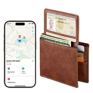 ESR Geo Wallet with Find My, RFID Blocking, Wallet for Men, Wallet Tracker(iOS 14.5 Above Only), Holds 9 Cards and 15 Bills, Replacement for AirTag Wallet, Slim Bifold Card Holder, Aged Leather