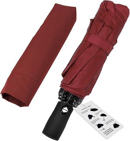SY COMPACT Travel Umbrella Windproof Automatic Umbrellas-Factory Outlet umbrella (red)