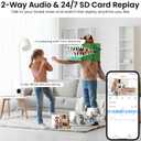 AOQEE 2K Cameras for Home Security-Outdoor/Indoor Camera for Dog/Cat/Pet/Nanny/Baby/Elderly, Color Night Vision, White Light, Siren, 24/7 SD Recordings, Works with Alexa, Plug in (C1-White-2pack-2.4G)