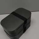 Stackable Bento Box with Utensils Microwave Safe, All-in-One Meal Prep Compartment Lunch Containers Leak Resistant Lunch Box with Sauce Container 60oz Gray  