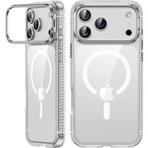 VOFATA for iPhone 17 Pro Max Case with Stash Camera Stand, Fit for MagSafe, 10FT Mil-Grade Protection with Camera Control Cover, Clear Transparent Magnetic iPhone 17 Pro Max Phone Case, Clear