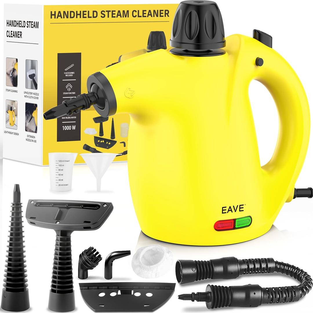 Handheld Steam Cleaner, Steamer for Cleaning, Portable Upholstery Steamer for Surface Cleaning, Hand Steam Cleaner for Furniture, Car Detailing, Home, Kitchen, Bathroom, Upholstery