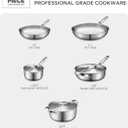 Stainless Steel Cookware Set, 8 Pcs Tir-Ply Pots and Pans Set, PFOA&PTFE Free, Dishwasher&Oven Safe, Kitchen Induction Compatible