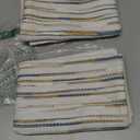 WANLIRD Boho Throw Pillow Covers 18x18 Set of 2 Farmhouse Decorative Cushion Case Striped Square Pillows Cover Chenille Pillow Cases Accent Neutral Pillowcase for Sofa Couch Bed,Yellow-Blue