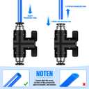 Flutesan 5 Pcs 1/4" x 1/4" OD Push to Connect Pneumatic Ball Valve PVC Air Flow Control Valve Quick Connect Tube Fittings Air Line Hose Fittings