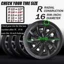 Hubcap Wheel Cover Replacement R16 Hub Caps Universal-Fit Steel Wheel Rim Cover ABS Material Exterior Accessories for Car Truck SUV -Set of 4 16-inch, Black