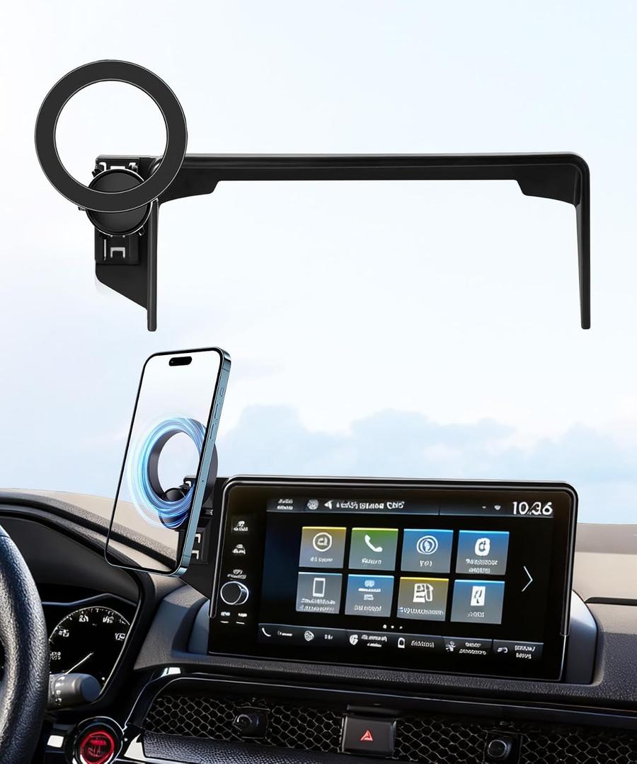 MaserWeller Car Phone Holder for Honda HR-V HRV 2023-2026 Accessories/CR-V CRV 2023 2024 2025 2026 Accessories 7/9-inch Screen Fixed Clip,Phone Mount Compatible with MagSafe, 360 Cell Phone Holder