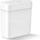MOPALL Small Bathroom Trash Can with Lid, 2.6 Gallons / 10 L Slim Plastic Garbage Bin with Pop-Up Lid, Mini Waste Basket Can Dog Proof for Kitchen, Bedroom, Office, Laundry, Toilet, Rv, White