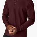 Hanes Mens T-Shirts, Men's Beefyt Henley Shirts, Men's Cotton Long Sleeve Shirts, Small
