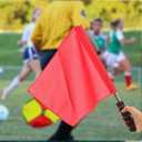 BESPORTBLE Referee Flag Hand Flag Red and Green Sponge Handle Special Patrol Linesman Linesman Performance Official for Sports Events Soccer Football Hockey Training Match