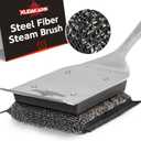 Grill Brush Bristle Free,Unique Steel Fibers Pad [Safe & Efficient] Perfect for Cast Iron/Stainless-Steel Grates- with 1 Replaceable Head,Grill Cleaner for Outdoor Gril,Gifts for Men/Dad