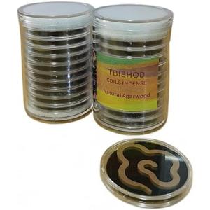 Natural Agarwood Coil Incense Comes in a Small jar Contains 10 Individual Packages. Each Packaged with Fireproof Cotton and can Burn for More Than one Hour