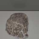 Baruisi Long Curly Wavy Women Wig with Bangs Synthetic Heat Resistant Halloween Cosplay Party Hair Wig,Grey