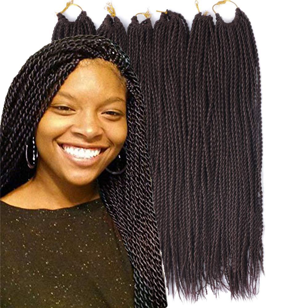 6Packs 14" 18" 24" Senegalese Twist Crochet Hair Braids Small Havana Mambo Twist Crochet Braiding Hair 2S Senegalese Twists Hairstyles For Black Women 30strands/pack 24 colors (18 inches, 33)