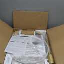 Nintiue Upgraded Modern Arc Dimmable Tall Standing Floor Lamp with Linen Shade, 1200 Lumens LED Bulb Included, for Living & Reading Room, Bedroom, Office & Nursery, Gold